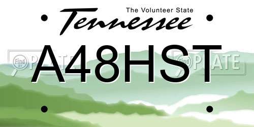 A48HST Tennessee License Plate