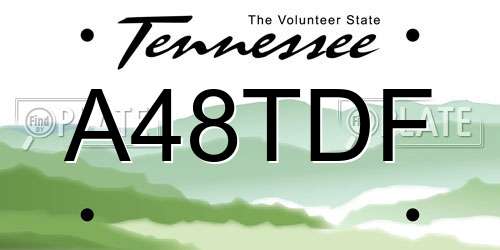 A48TDF Tennessee License Plate