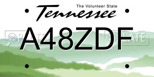 A48ZDF Tennessee License Plate