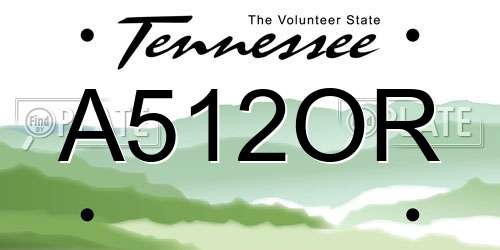 A512OR Tennessee License Plate