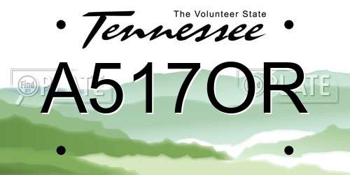 A517OR Tennessee License Plate