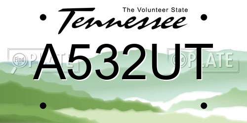 A532UT Tennessee License Plate