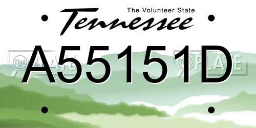 A55151D Tennessee License Plate