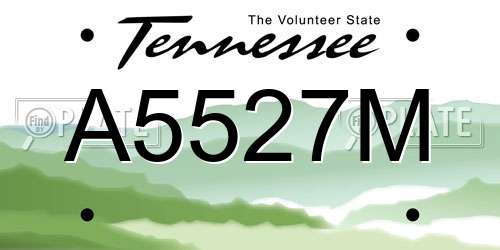 A5527M Tennessee License Plate