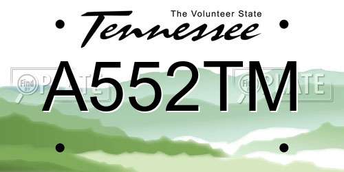 A552TM Tennessee License Plate