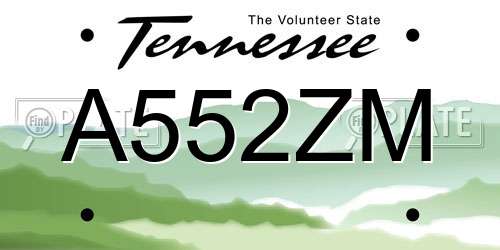 A552ZM Tennessee License Plate