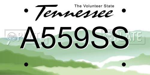 A559SS Tennessee License Plate