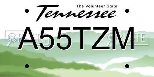 A55TZM Tennessee License Plate