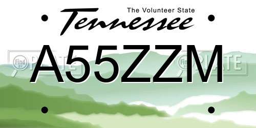 A55ZZM Tennessee License Plate