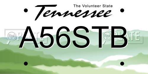 A56STB Tennessee License Plate
