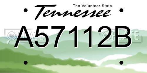 A57112B Tennessee License Plate
