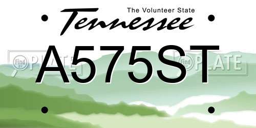 A575ST Tennessee License Plate
