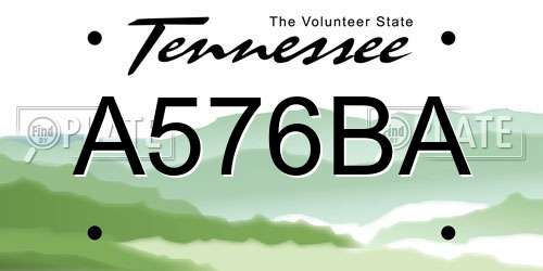 A576BA Tennessee License Plate