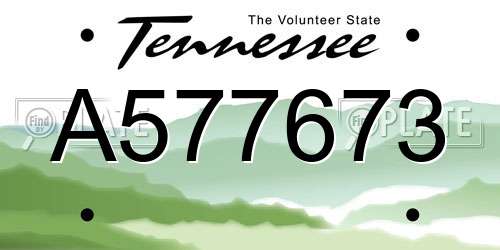 A577673 Tennessee License Plate