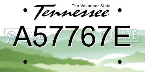 A57767E Tennessee License Plate