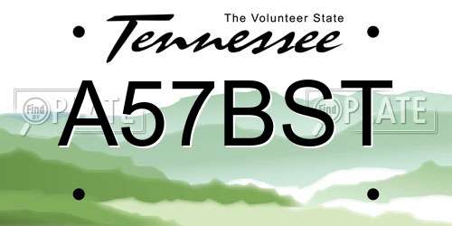 A57BST Tennessee License Plate