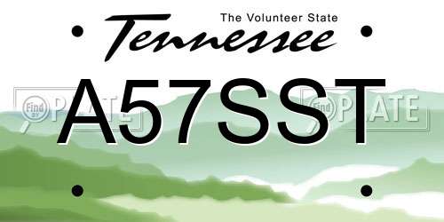 A57SST Tennessee License Plate