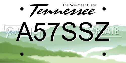 A57SSZ Tennessee License Plate