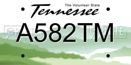 A582TM Tennessee License Plate