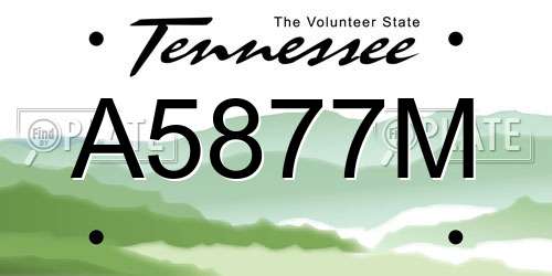 A5877M Tennessee License Plate