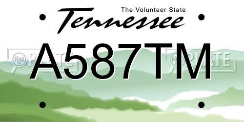 A587TM Tennessee License Plate