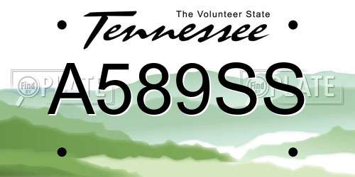 A589SS Tennessee License Plate