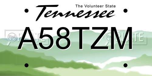 A58TZM Tennessee License Plate