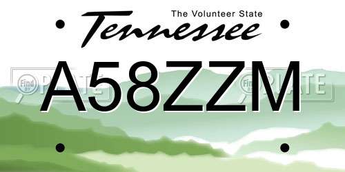 A58ZZM Tennessee License Plate