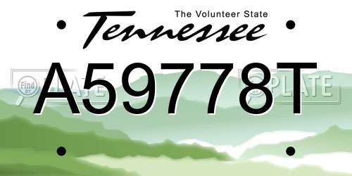 A59778T Tennessee License Plate