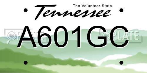 A601GC Tennessee License Plate