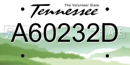 A60232D Tennessee License Plate