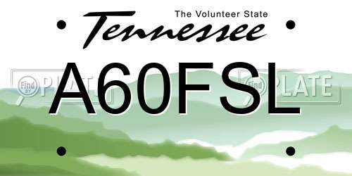 A60FSL Tennessee License Plate