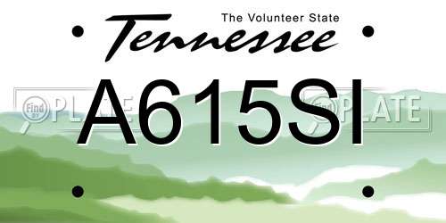 A615SI Tennessee License Plate