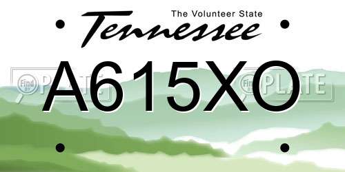 A615XO Tennessee License Plate