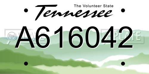 A616042 Tennessee License Plate