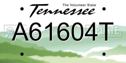 A61604T Tennessee License Plate