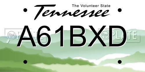 A61BXD Tennessee License Plate