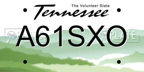 A61SXO Tennessee License Plate
