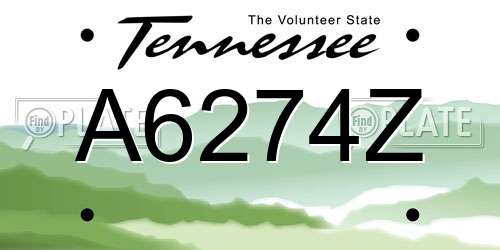 A6274Z Tennessee License Plate