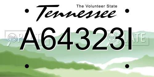 A64323I Tennessee License Plate