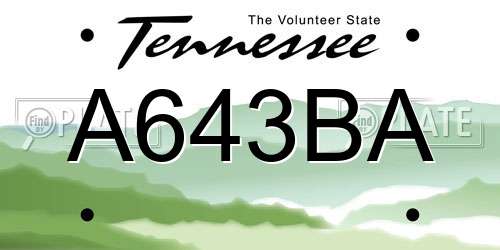 A643BA Tennessee License Plate
