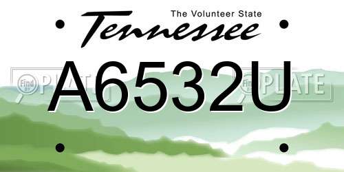 A6532U Tennessee License Plate