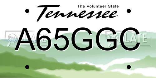 A65GGC Tennessee License Plate