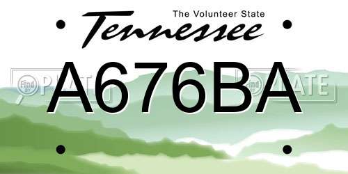 A676BA Tennessee License Plate