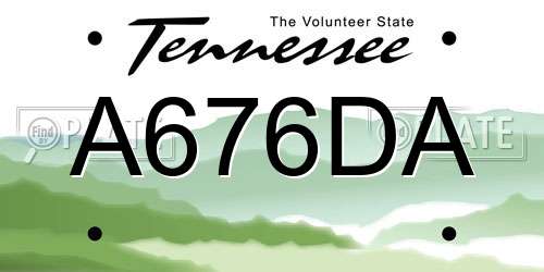 A676DA Tennessee License Plate