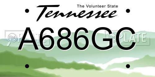 A686GC Tennessee License Plate