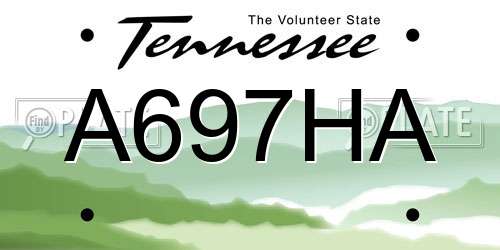 A697HA Tennessee License Plate