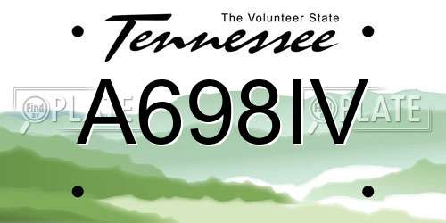 A698IV Tennessee License Plate
