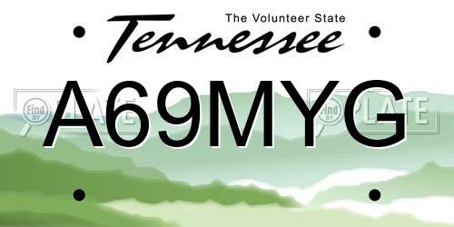A69MYG Tennessee License Plate