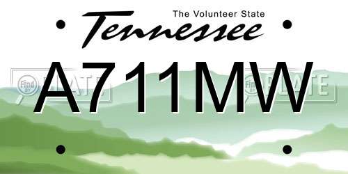 A711MW Tennessee License Plate